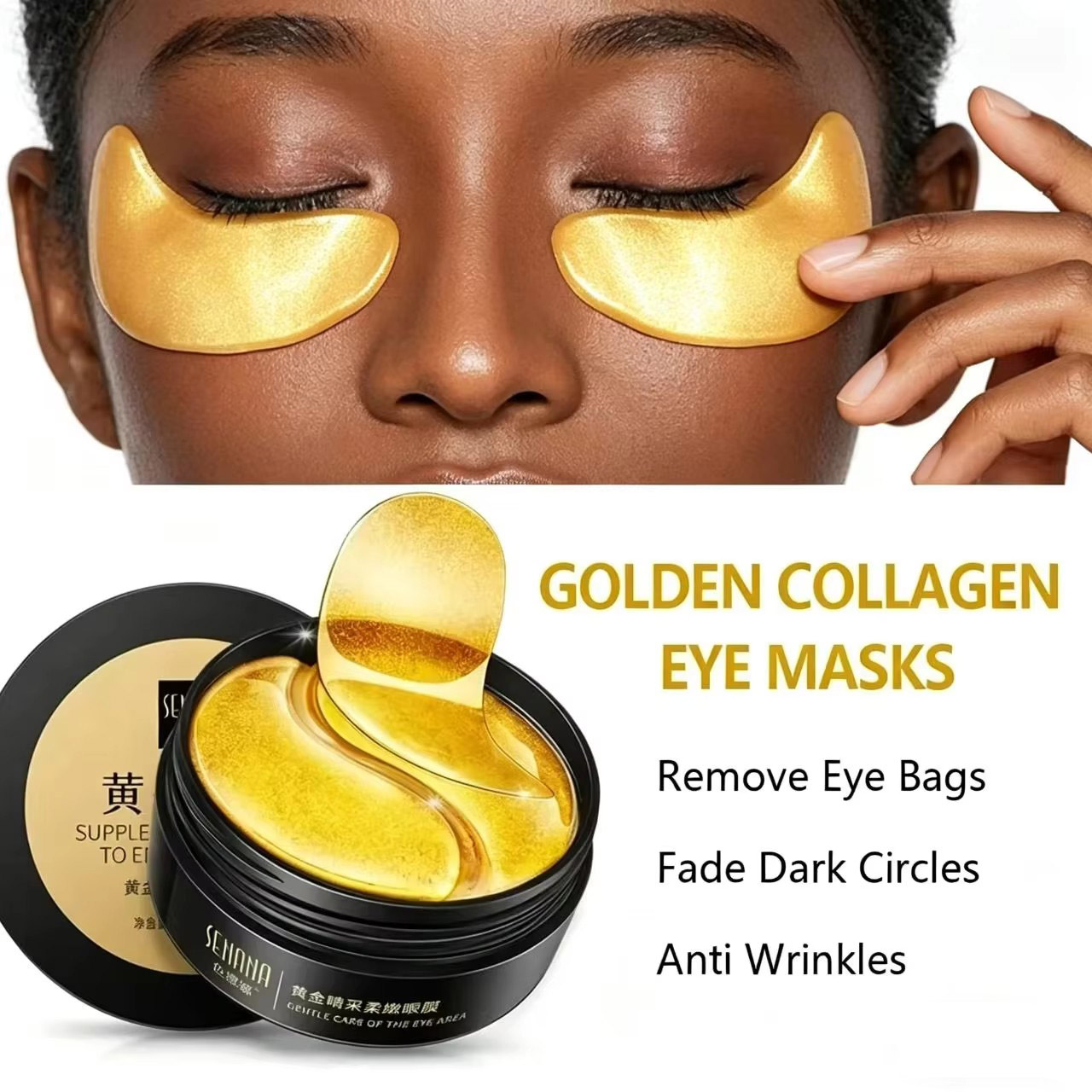 Collagen Under Eye Patches - 60pcs Golden Moisturizing Eye Mask Relieve