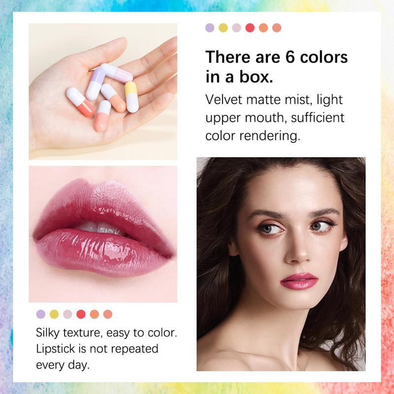 Mini Lipstick Set 6pcsWaterpro - Matte Velvet Lip Tint Long Lasting recension och pris