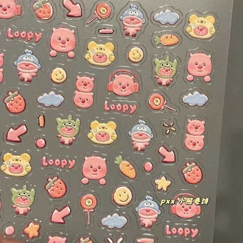 Loopy 3D embossed sticker, tra - Nail Art recension och pris