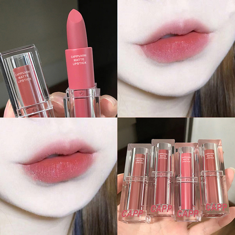 Transparent Acrylic Lipstick 6 - Matte Velvet Lip Tint Long Lasting recension och pris