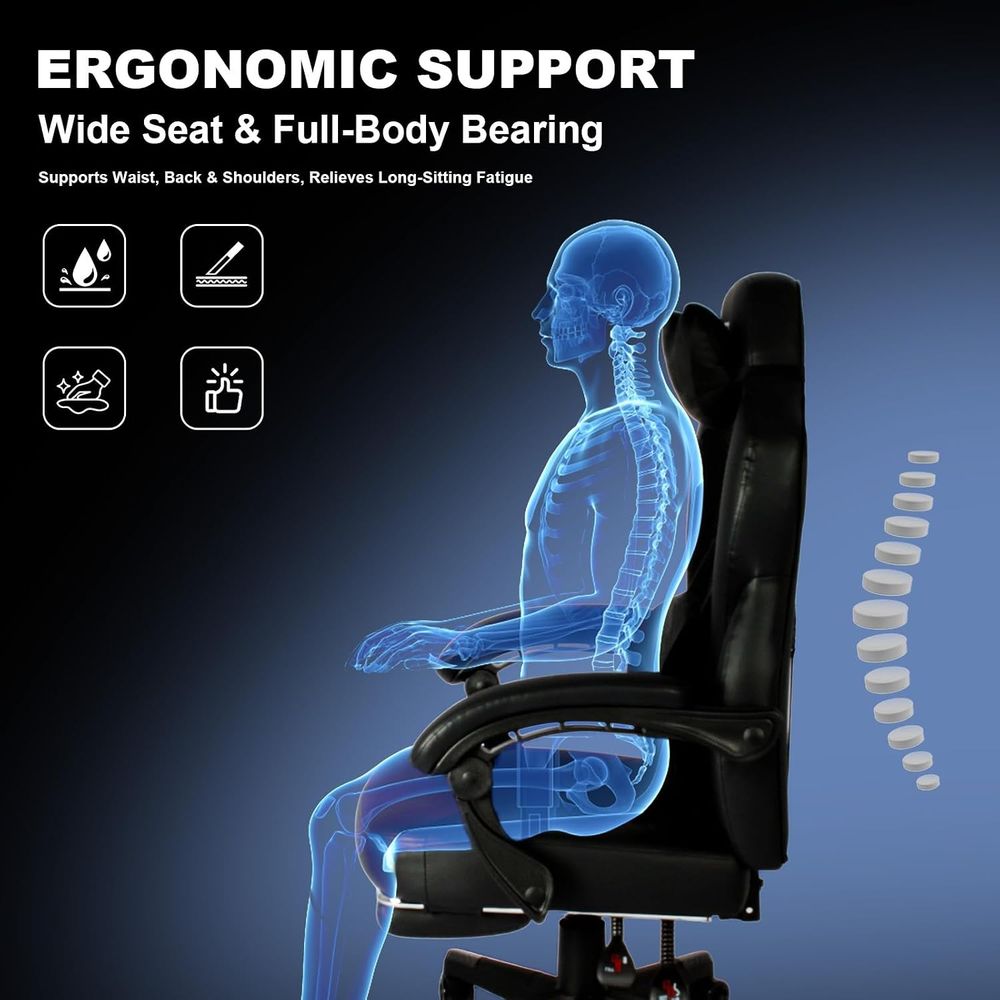 Gaming Chair PRO, Ergonomic Ga - Massage recension och pris
