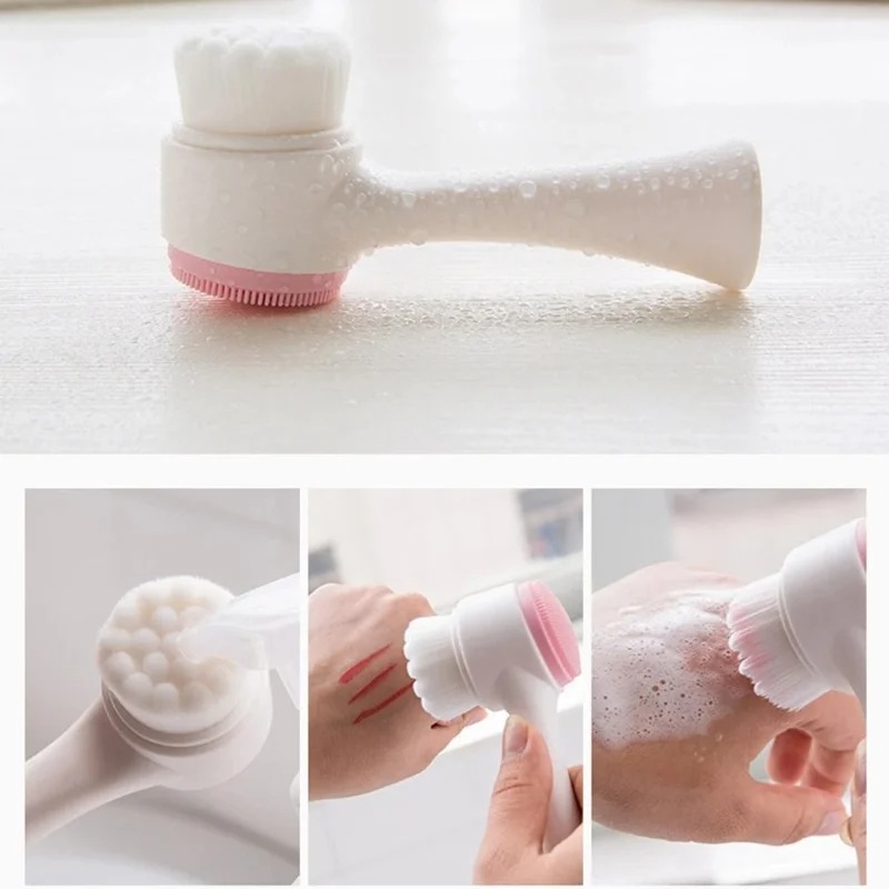 3D Double-sided Manual Facial  - Silicone Face Scrubber Electric recension och pris